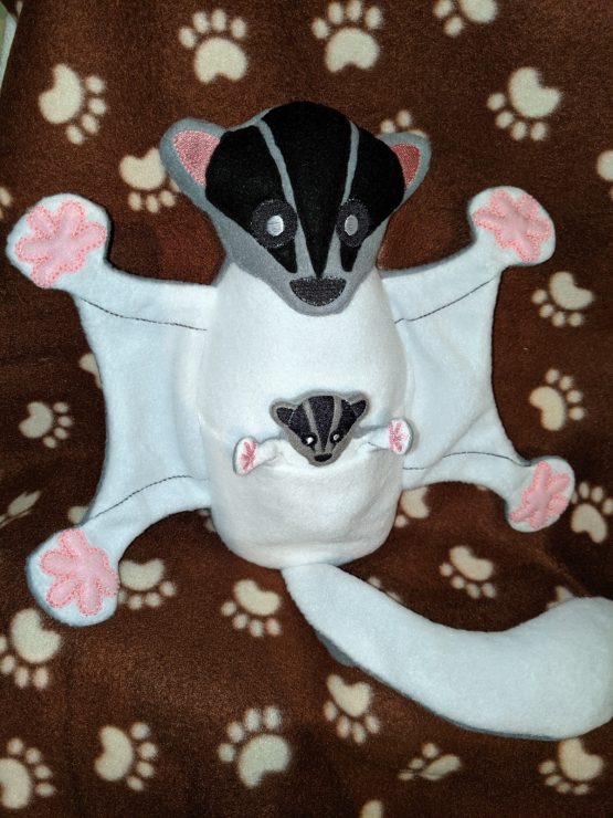 Mama & Baby Sugar Glider Stuffed Animal Friend - Gray