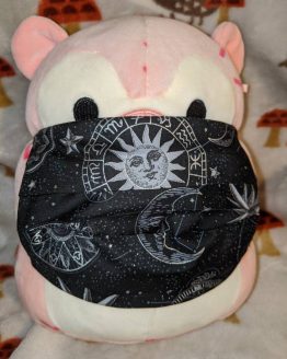 Celestial Zodiac Suns Moons Stars Washable Filter Pocket Multi Layers Fabric Mask