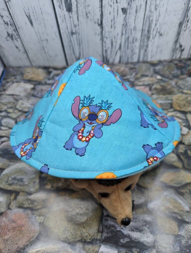 Blue Alien Stitch Hedgie Hat Hut for Hedgehogs Small Pets Fleece Flannel Cotton